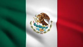 Mexico flag Motion video waving in wind. Flag Closeup 1080p HD footage.