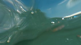 Black Sea waves hit camera . Looped video