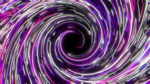 Seamless 3D Abstract Neon Spiral in 4K