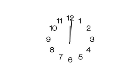 Spinning clock in 12 hour seamless loop. (full HD 1920x1080 30fps).