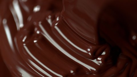 Super Slow Motion Shot of Pouring Meldet Chocolate at 1000fps.