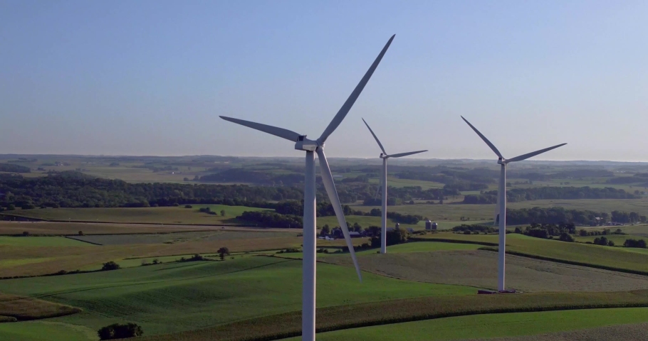 Wind turbine in the morning in Wisconsin