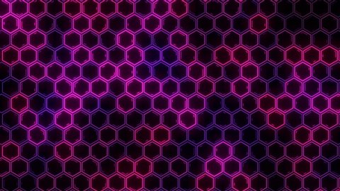 Abstract futuristic hexagon glowing neon surface, structure.