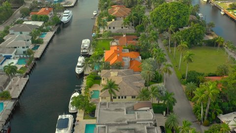 Aerial tour luxury real estate Fort Lauderdale Florida