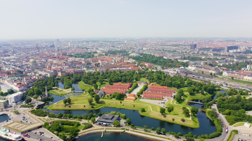Copenhagen, Denmark. Antique Fort Kastellet, Aerial View, Point of interest