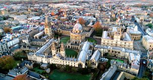 Aerial view of central Oxford,UK.
