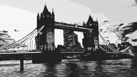 Tower Bridge London Comic Style Stock Footage Video 100 Royalty Free Shutterstock