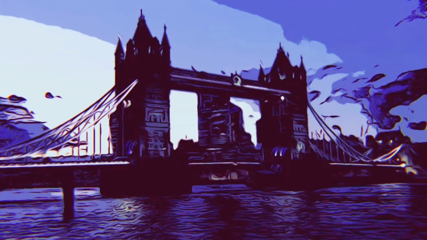 Tower Bridge London Comic Style Stock Footage Video 100 Royalty Free Shutterstock