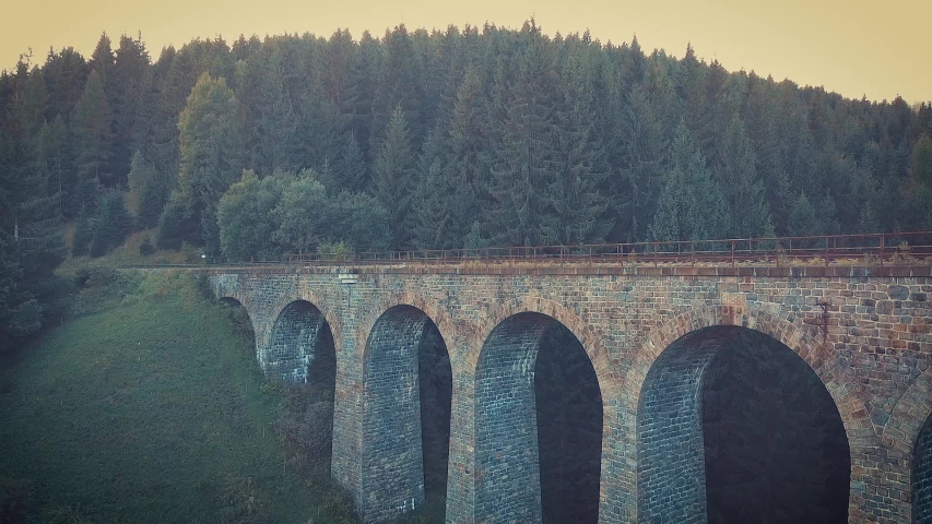 the train just passed the viaduct