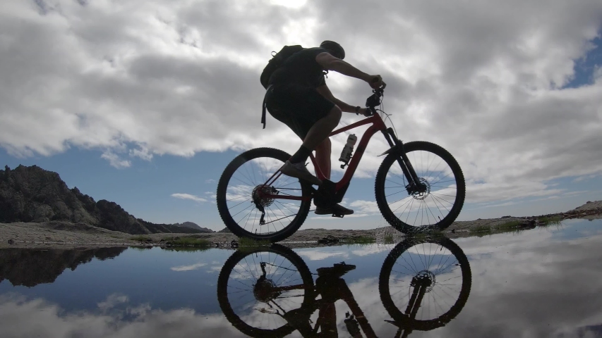 Slow Motion Bicycle Jumper Jumps High 