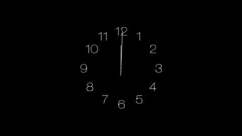 Spinning clock in 12 hour seamless loop. (full HD 1920x1080 29.97fps, 60 sec)