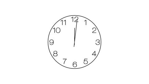 Spinning clock in 12 hour seamless loop. (full HD 1920x1080 29.97fps, 20 sec)