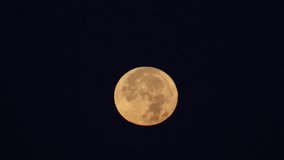 The September full harvest moon seen from the UK.
