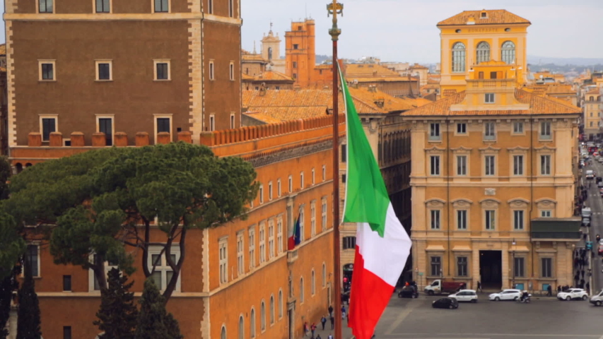 Rome street view from Altar of the Fatherland, Italy