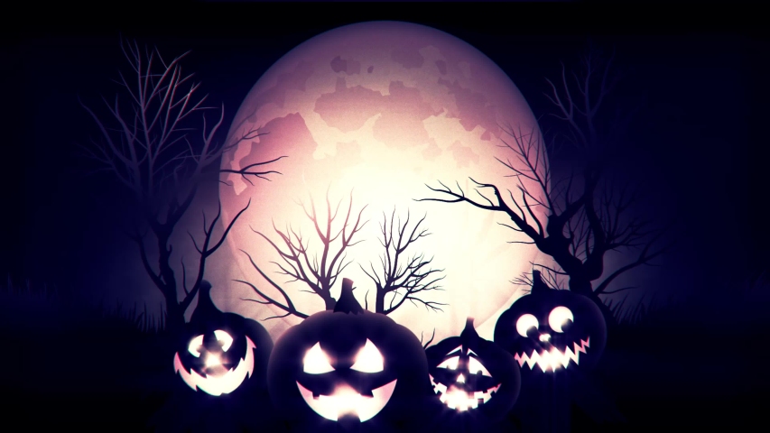 Creepy Halloween pumpkin holiday. Night lantern horror.