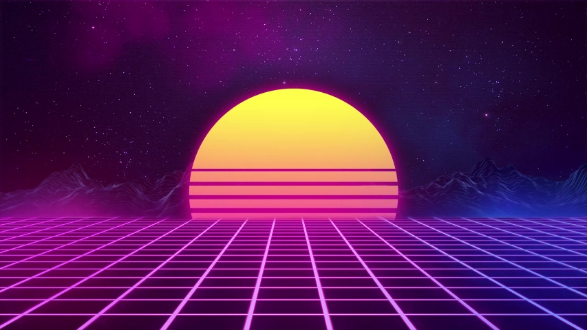 synthwave 80s style animation background Stock Footage Video (100% ...