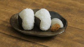 Japanese food onigiri image video