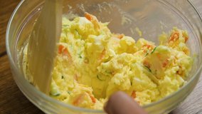 Potato salad cooking image video