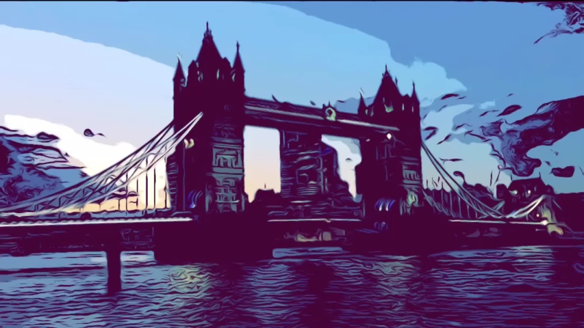 Tower Bridge London Comic Style Stock Footage Video 100 Royalty Free Shutterstock