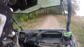Romania, Transylvania, October 26, 2016: a trip to BRP Canam Traxter in the beautiful forest.