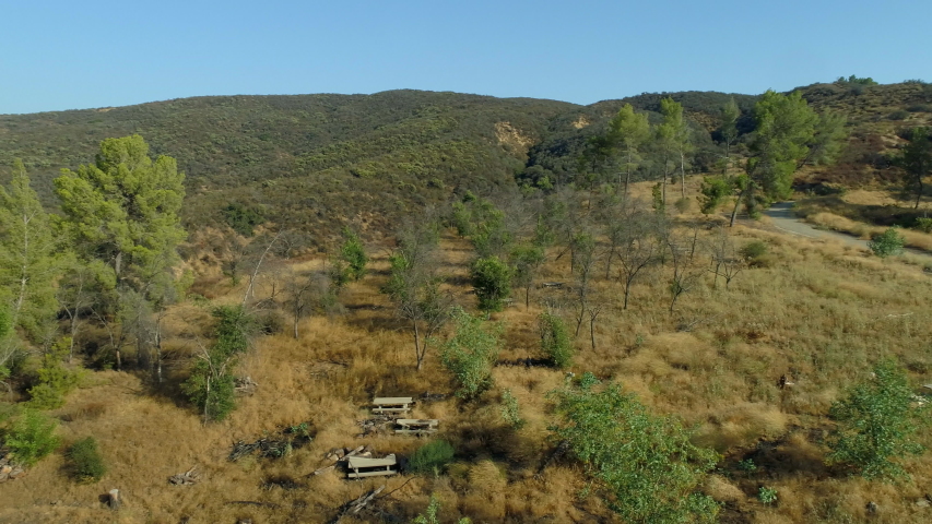 Castaic Lake Park- Man-Made Lake Cliffside Aerial View