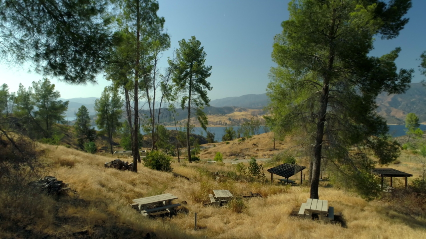 Castaic Lake Park- Man-Made Lake Cliffside Aerial View