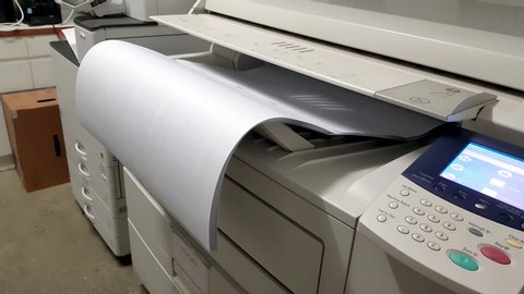 Office Doents Printing Stock Footage, House Plan Printing Machine