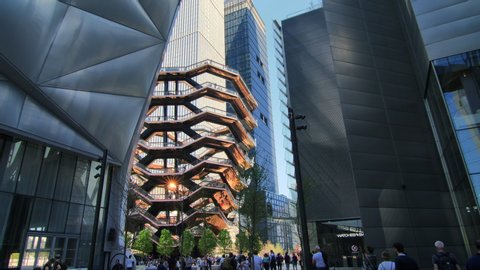 New York City, NY / USA - April 4, 2019: The Vessel Monument on Hudson Yards in Manhattan, New York City