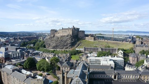 A unique view of Edinburgh Castle from the air. 