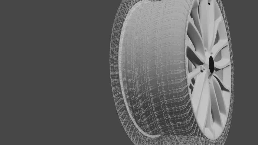 Wheels rotate. Wheels rotate