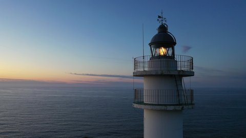 Ajo Lighthouse, Ajo, Bareyo Municipality, Cantabria, Cantabrian sea, Spain, Europe