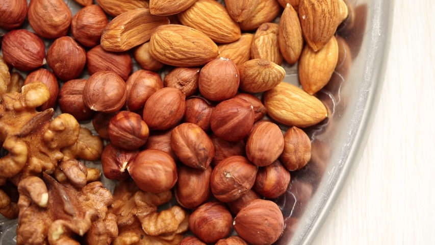 Peeled Walnuts, Hazelnuts and Almonds Stock Footage Video (100 ...