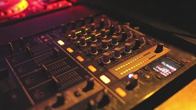 Mixing console at the night club