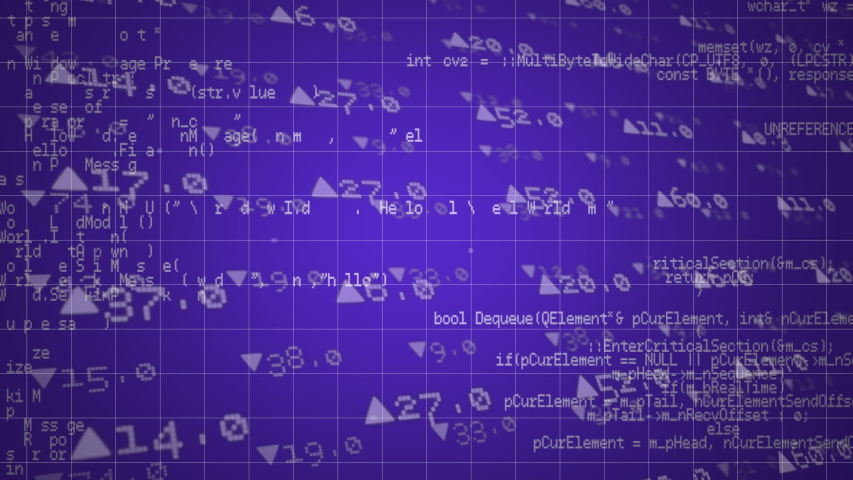 Animation of data scrolling up and numbers with arrows on a purple background | Shutterstock HD Video #1037921129