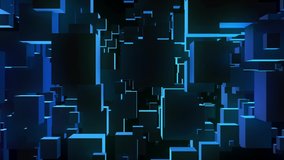3D motion graphics background with slow and beautiful animation. Cubes with shadows and reflections. Videos seamlessly in a loop.