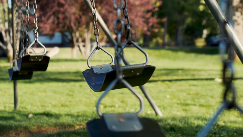 empty swing set in play ground 