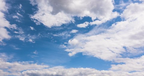 Beautiful blue sky with clouds background.Sky clouds.Sky with clouds weather nature cloud blue.Blue sky with clouds and sun. Loop