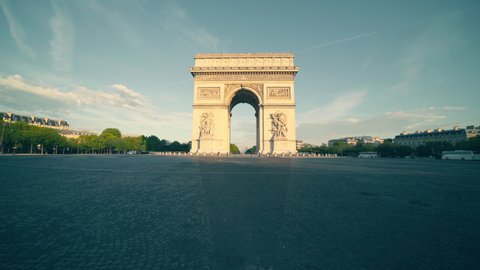 Triumphal Arch at sunrise, Paris, France