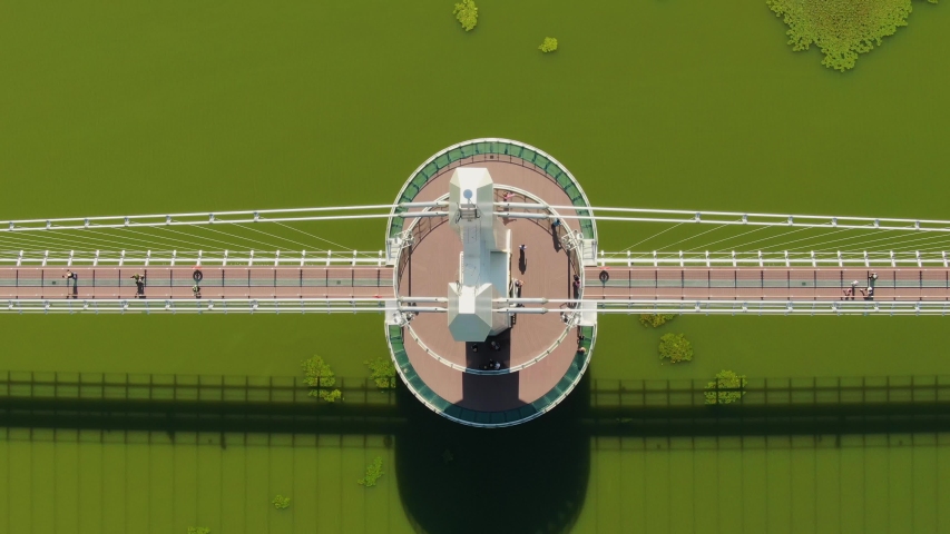 Observatory and Bridge on the green lake.