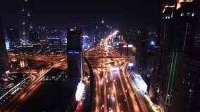 Dubai City aerial view stock video footage