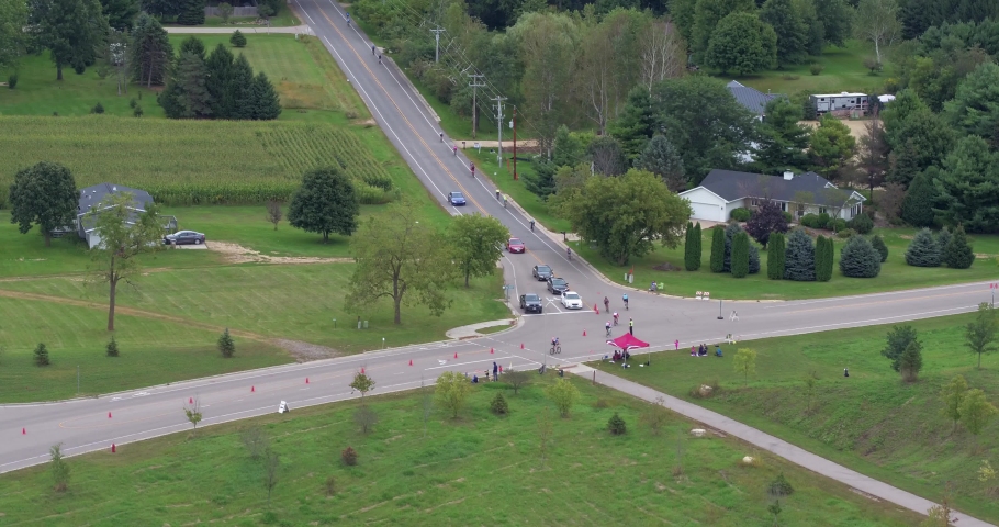Bike portion of triathlon in Wisconsin