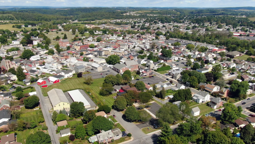 WIDE AERIAL Views of Kutztown, Pennsylvania USA