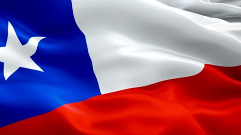 Chile waving flag. National 3d Chilean flag waving. Sign of Chile seamless loop animation. Chilean flag HD resolution Background. Chile flag Closeup 1080p Full HD video for presentation
