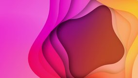 3d animated minimalistic cover footage seamless loop in 4K. Colorful 3d paper art. Colourful Gradients Video for You Presentation. Beautiful bright colors backdrop in 4K  