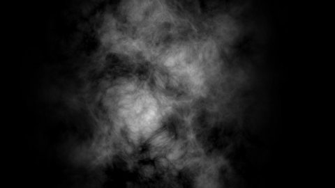 White atmospheric smoke, fog background. Mist and dust object on black background. 