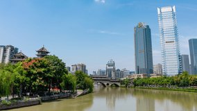 4k hyperlapse video of Chengdu city in China