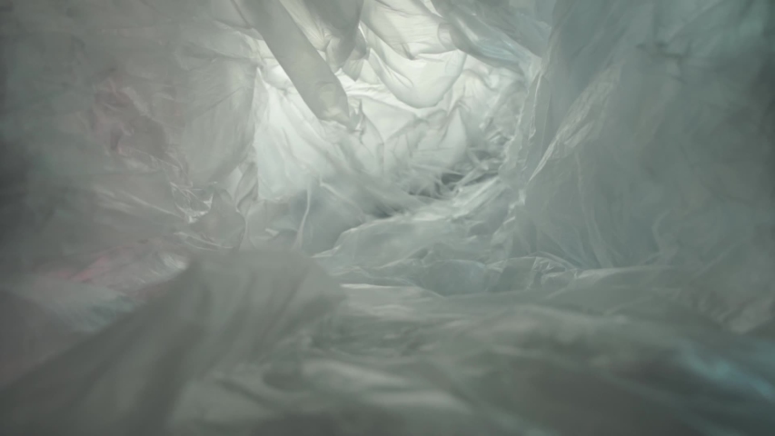 Beautiful plastic bag abstract  background. No Plastic Bag Concept, save world, protect earth. Royalty-Free Stock Footage #1038083048