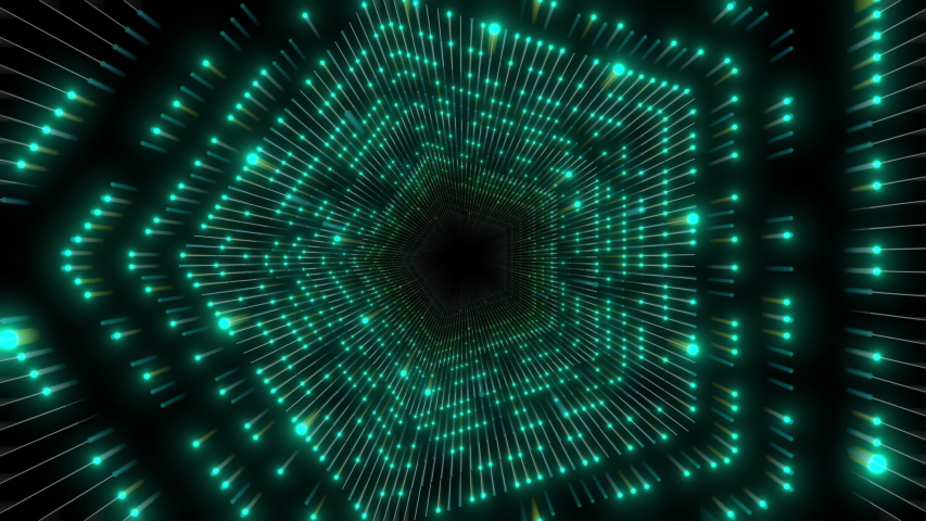 An abstract VJ tunnel made of alternating blue and green lights with a light streaks effect. This video loops, so you can repeat it endlessly. | Shutterstock HD Video #1038083432