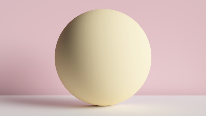 3d minimal motion design, ball hidden inside colorful hemispheres, layers opening. Simple geometric objects, primitive shapes isolated on pink background. Live image, modern animated poster. | Shutterstock HD Video #1038089360