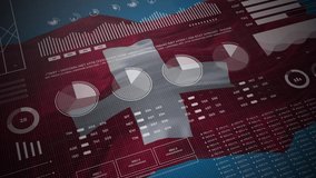 Switzerland. Statistics, infographics, financial market data, analysis and reports, numbers and graphs on Swiss waving flag 4K.  - Powered by Shutterstock - Get 15% off with code: PIKWIZARD15